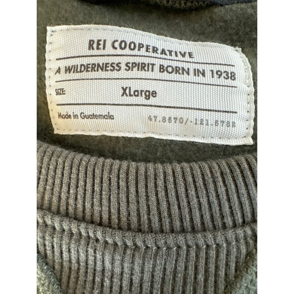 REI CO-OP Sweatshirt XL 80th Anniversary Staff Edition Crewneck Army Green NWT - Picture 2 of 6